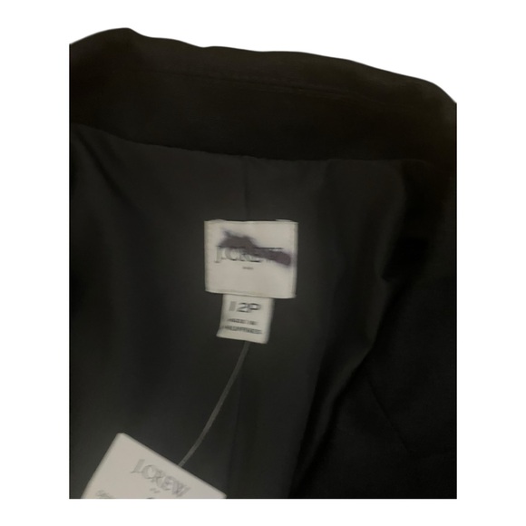 J. Crew Womens Black Petite linen-blend one-button blazer - Picture 6 of 11